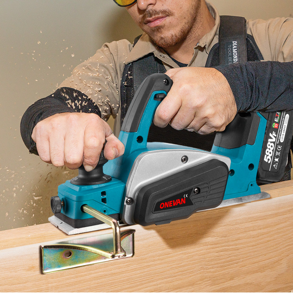 ONEVAN Woodworking Tools pialla elettrica 82mm 2 batterie EU