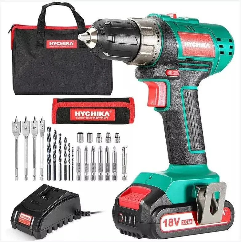 HYCHIKA DD18F trapano avvitatore 18V 35Nm batteria 2000mAh 22pz