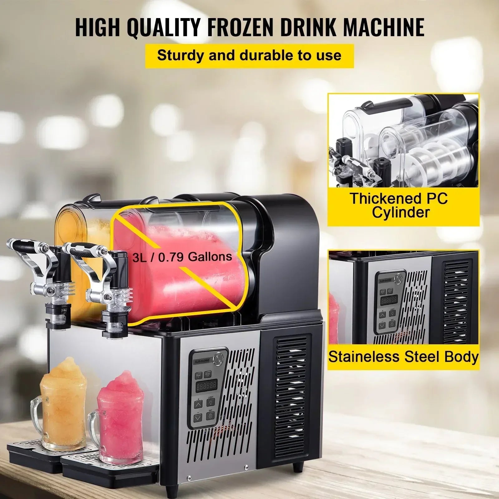 Sihao Ice Cream Maker granitore 340W 3L+3L doppia vasca