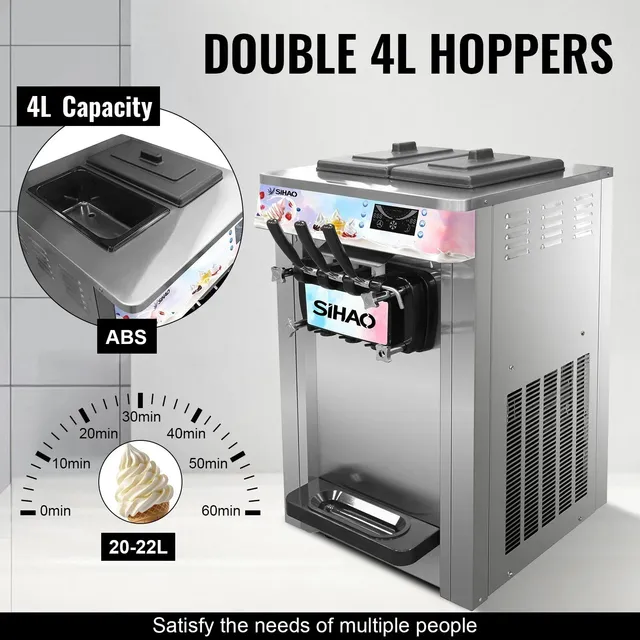 Sihao Ice Cream Maker Gelatiera Soft 3 Gusti S20AB