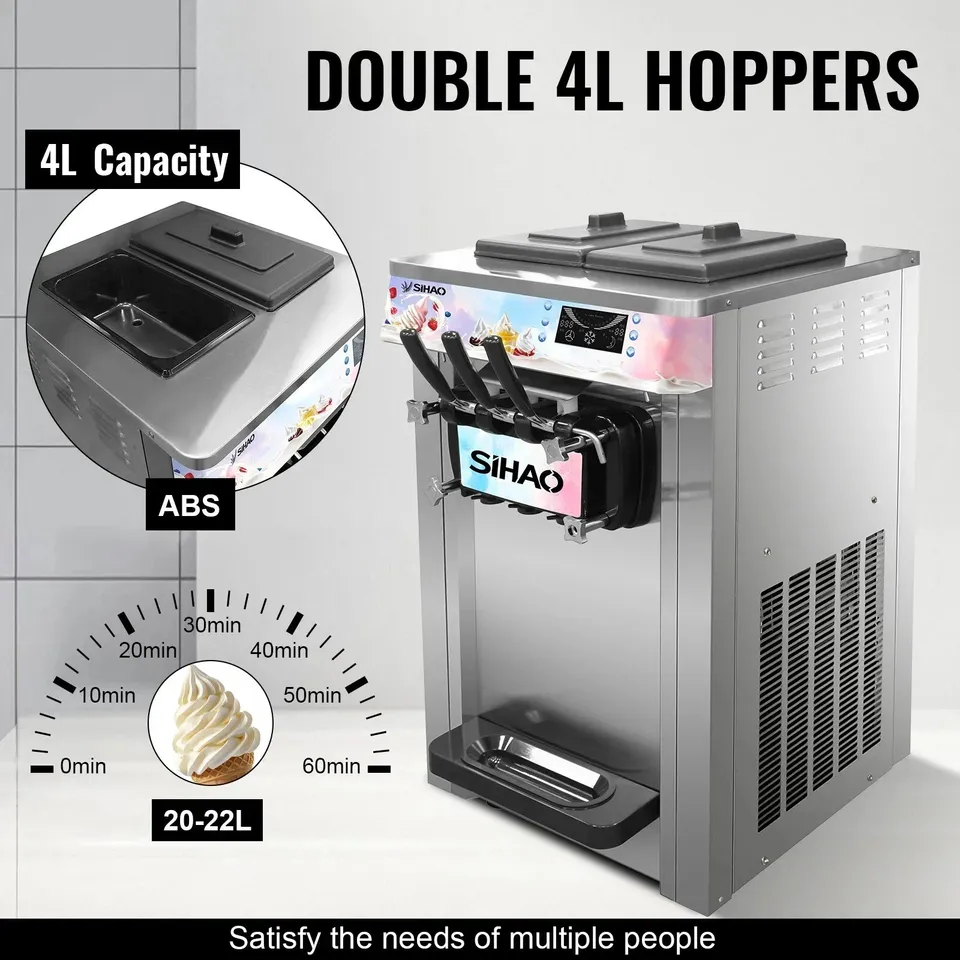 Sihao Ice Cream Maker Gelatiera Soft 3 Gusti S20AB