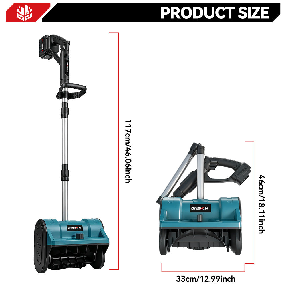 ONEVAN Garden Tools Pala Neve 12" 500W con 2 Batterie
