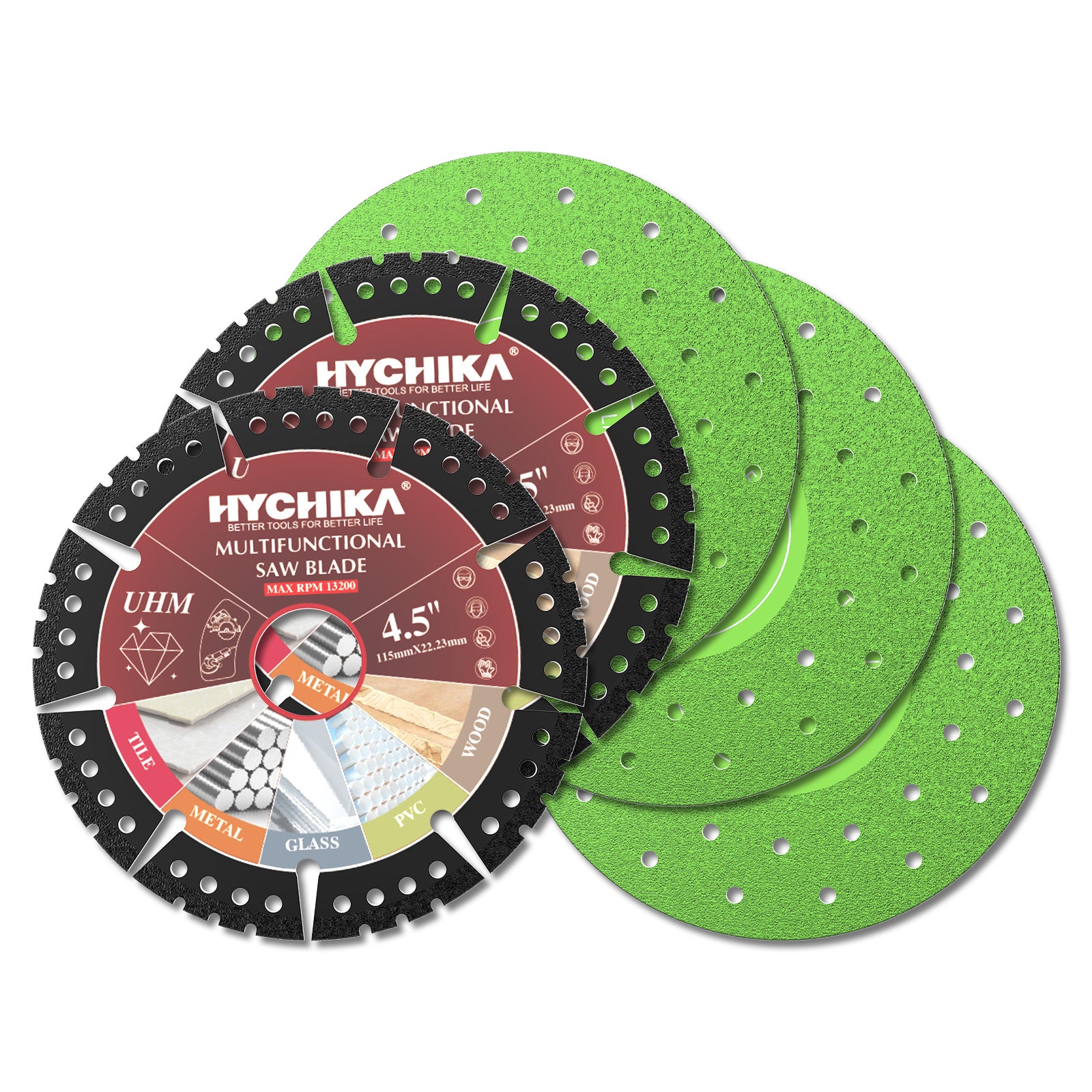HYCHIKA set 5 dischi diamantati 115mm taglio + smerigliatura carrozzeria