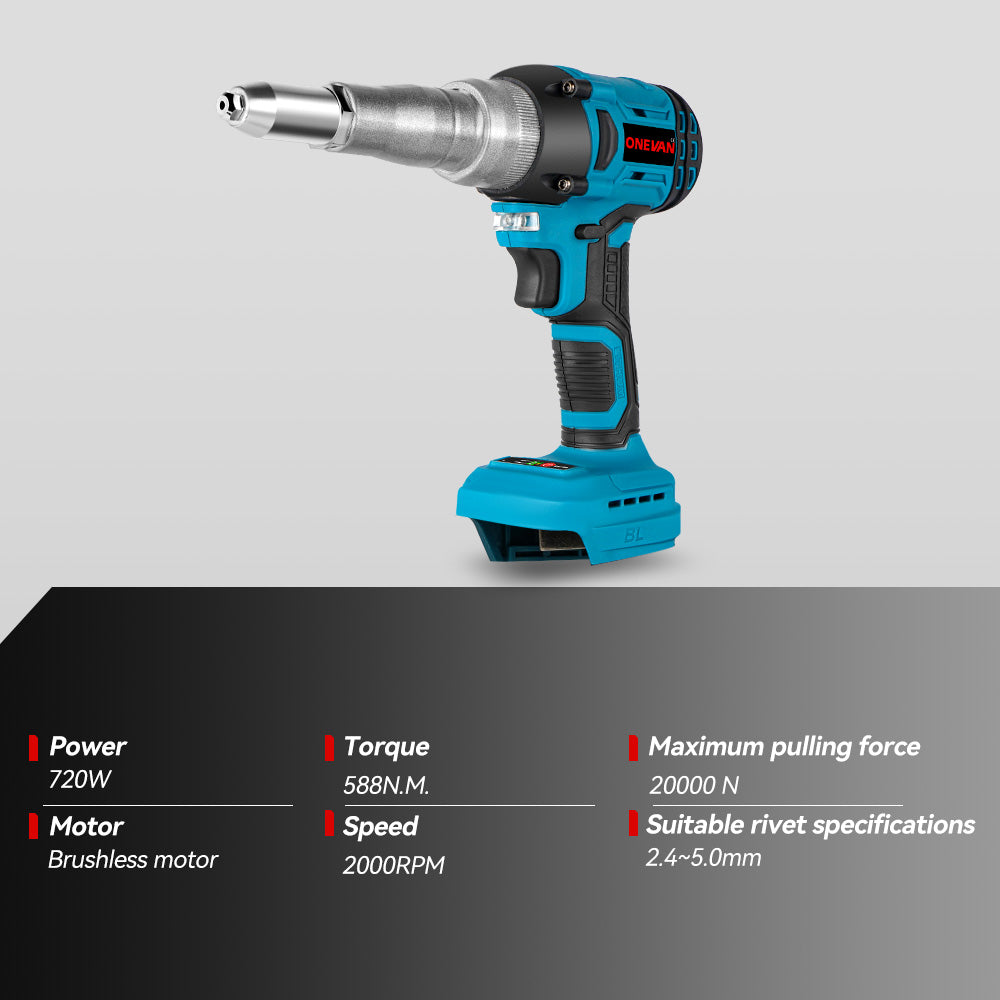 ONEVAN Cordless Tool Set kit smerigliatrice 125mm + rivettatrice 3Ah