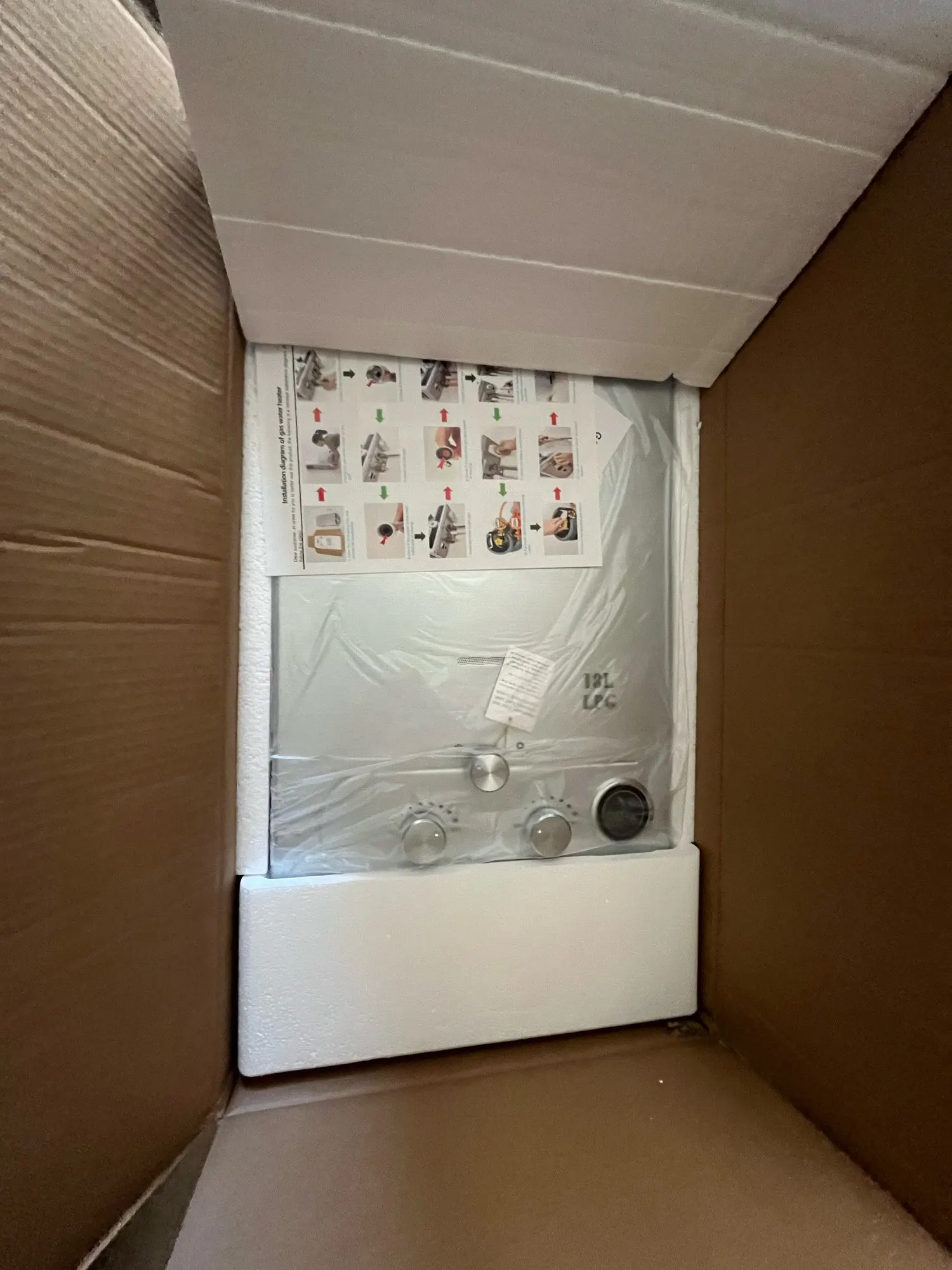 SIHAO Scaldabagno a gas 6L portatile GPL Tipo A display