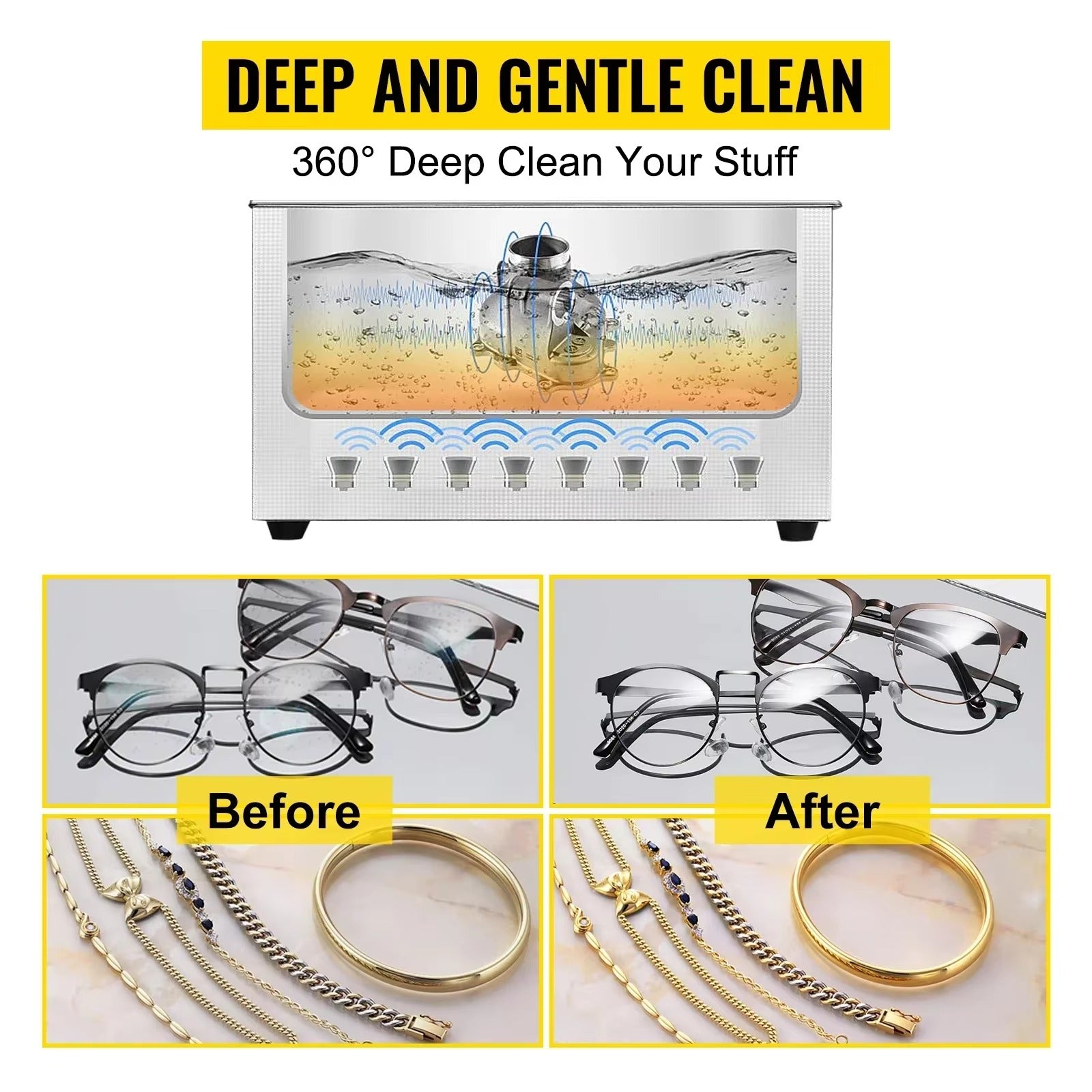 Sihao Ultrasonic Cleaners pulitore ultrasuoni 800ml 30W