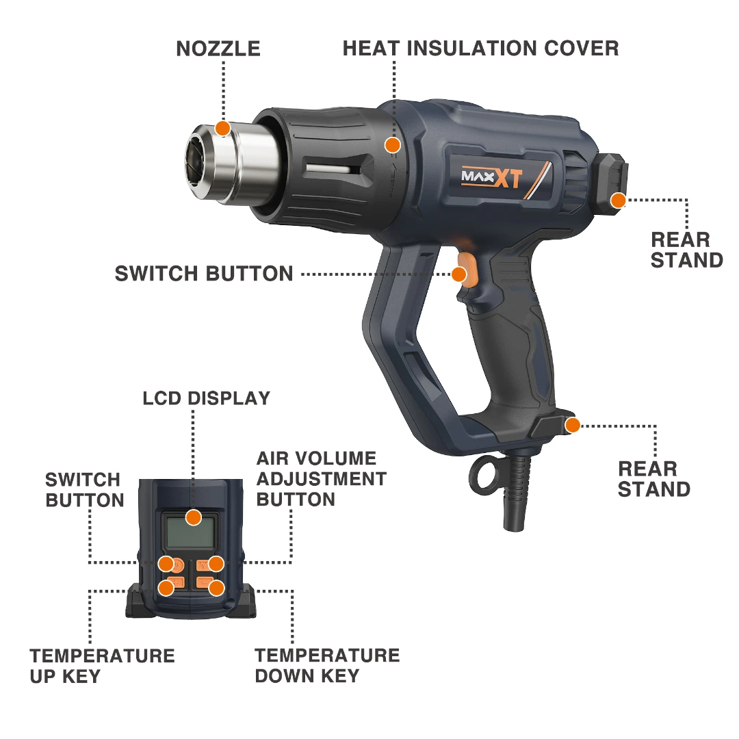 MAXXT MHG2000 Pistola Termica 2000W 50-600°C