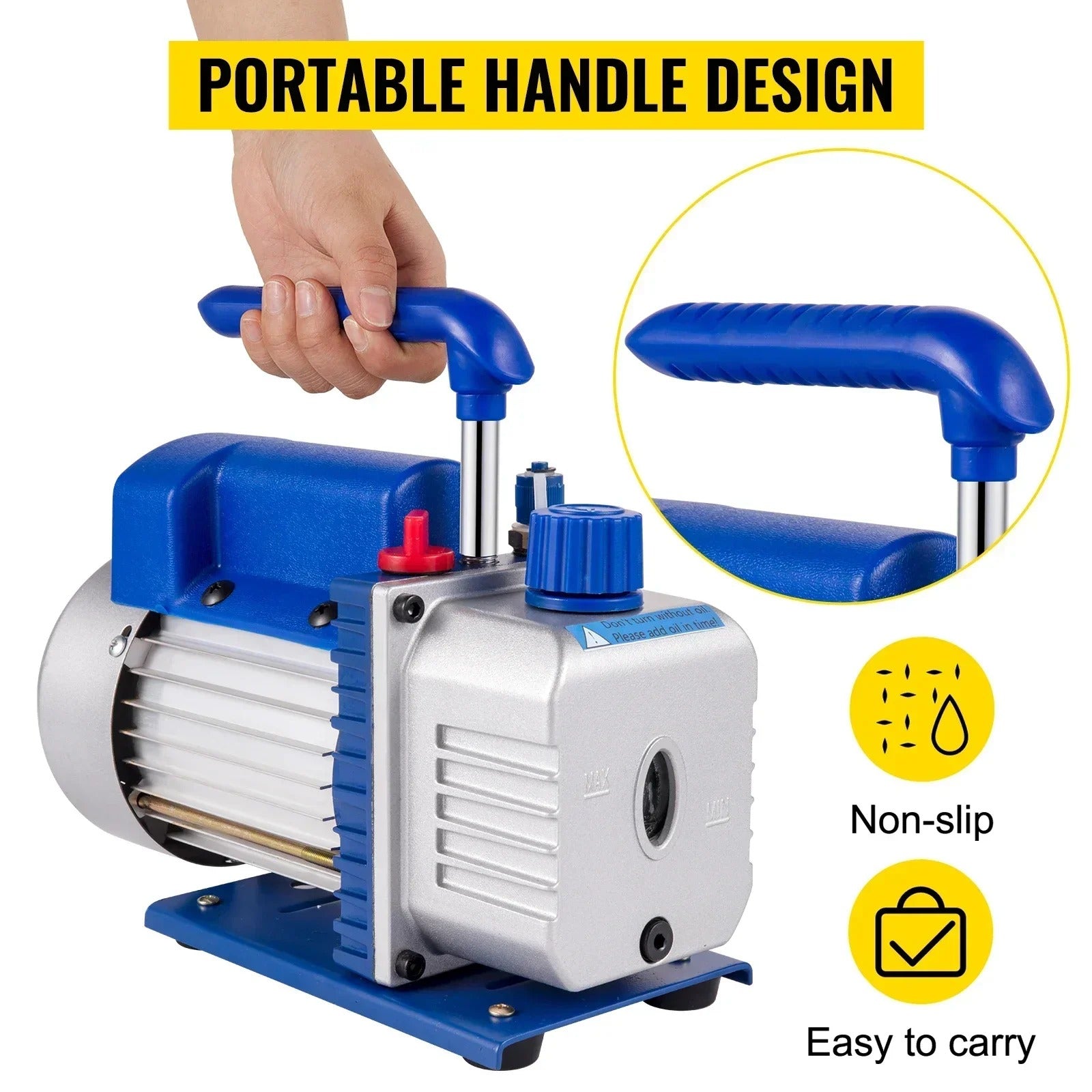 Sihao Pompa vuoto 3CFM 1/4HP doppio manometro HVAC