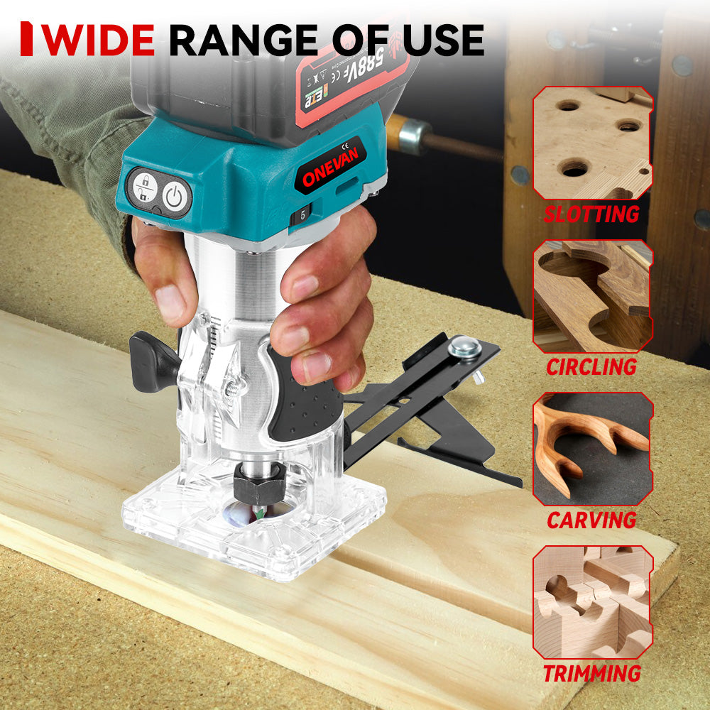 ONEVAN Woodworking Tools Rifilatore 300W Base Trasparente