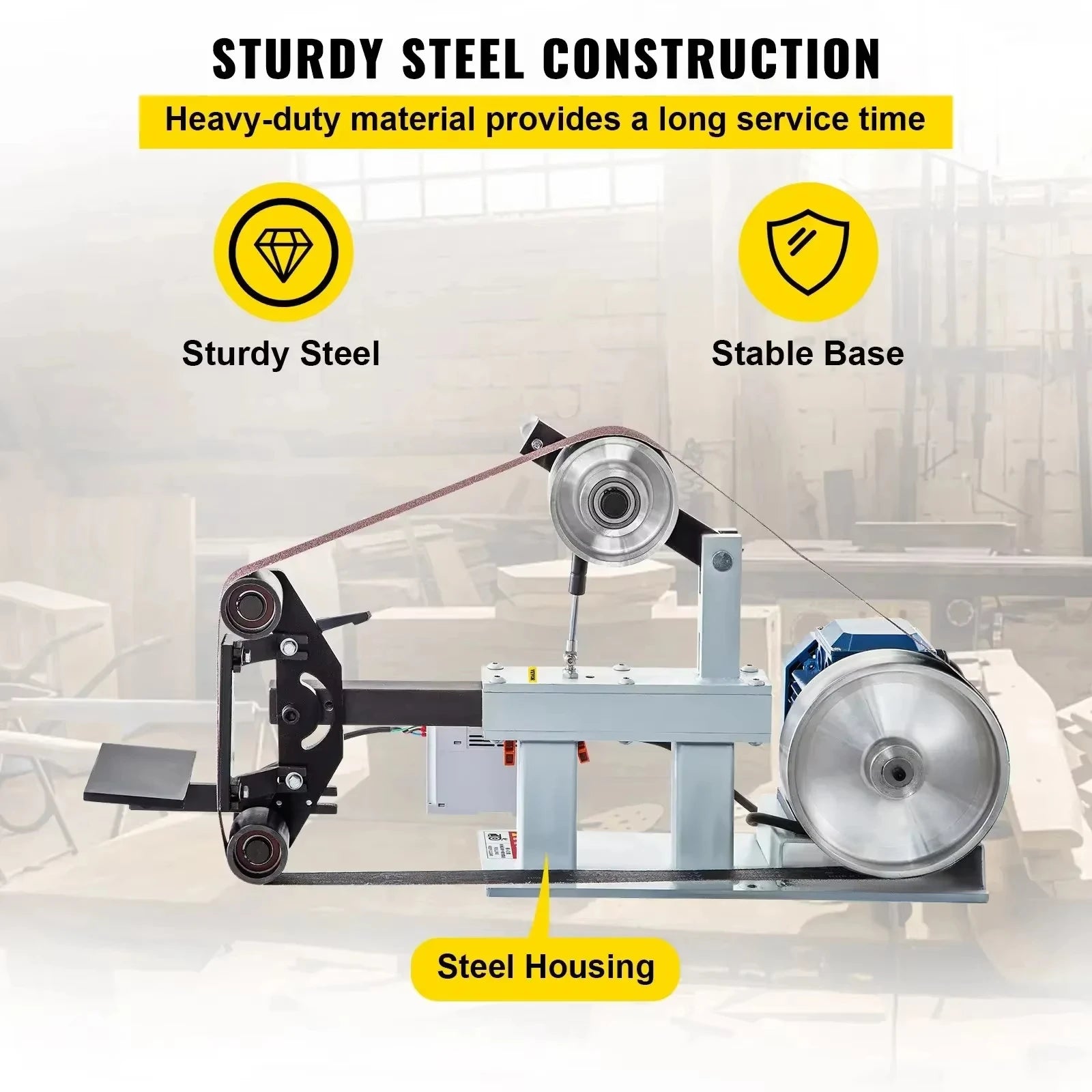 Sihao Levigatrice a Nastro 1.5KW 2x82" 3 Velocità