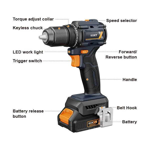 MAXXT MDD20V trapano avvitatore 20V 13mm 60Nm