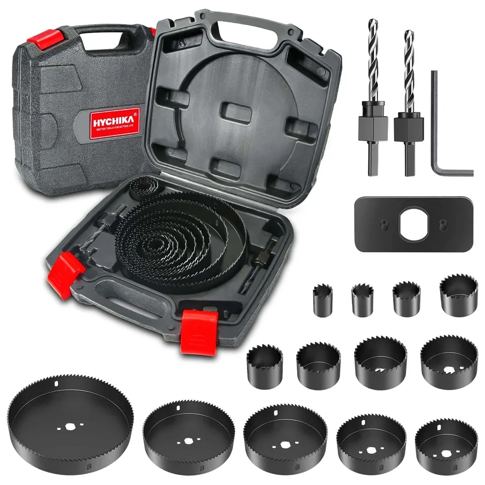 HYCHIKA Set Seghe a Tazza 19 Pezzi 19-152mm Legno PVC