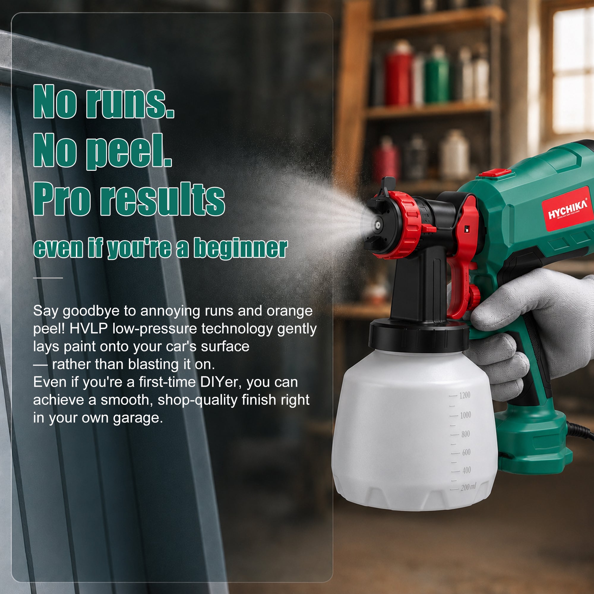 HYCHIKA Pistola a Spruzzo HVLP 600W 1200ml