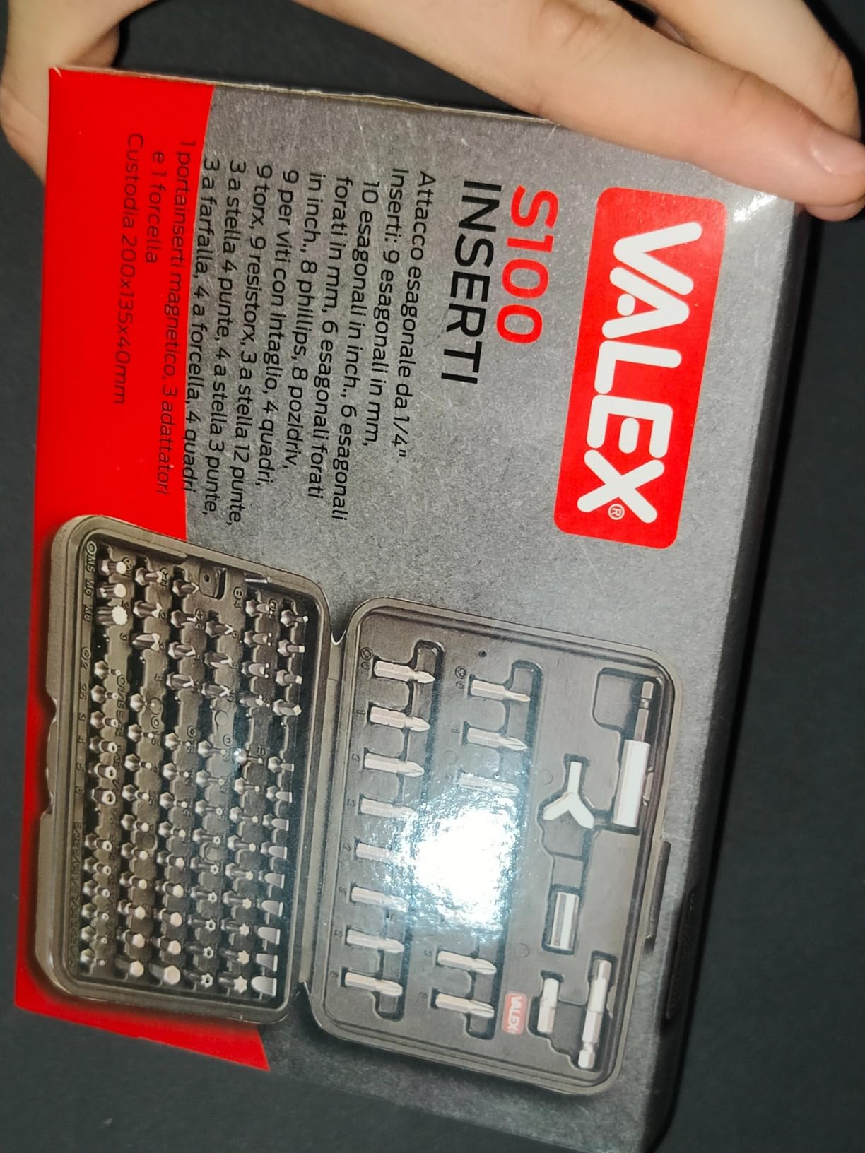 Valex Set Inserti 100 Pezzi Attacco 1/4” Esagonale