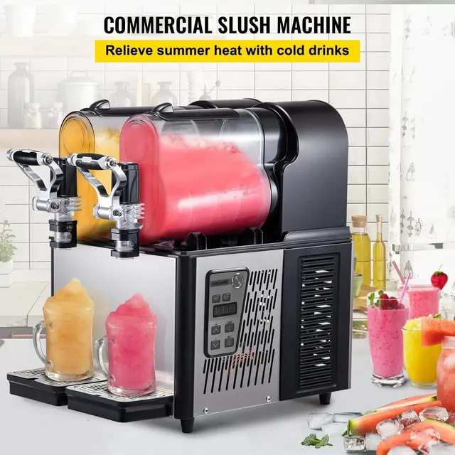 Sihao Ice Cream Maker granitore 340W 3L+3L doppia vasca