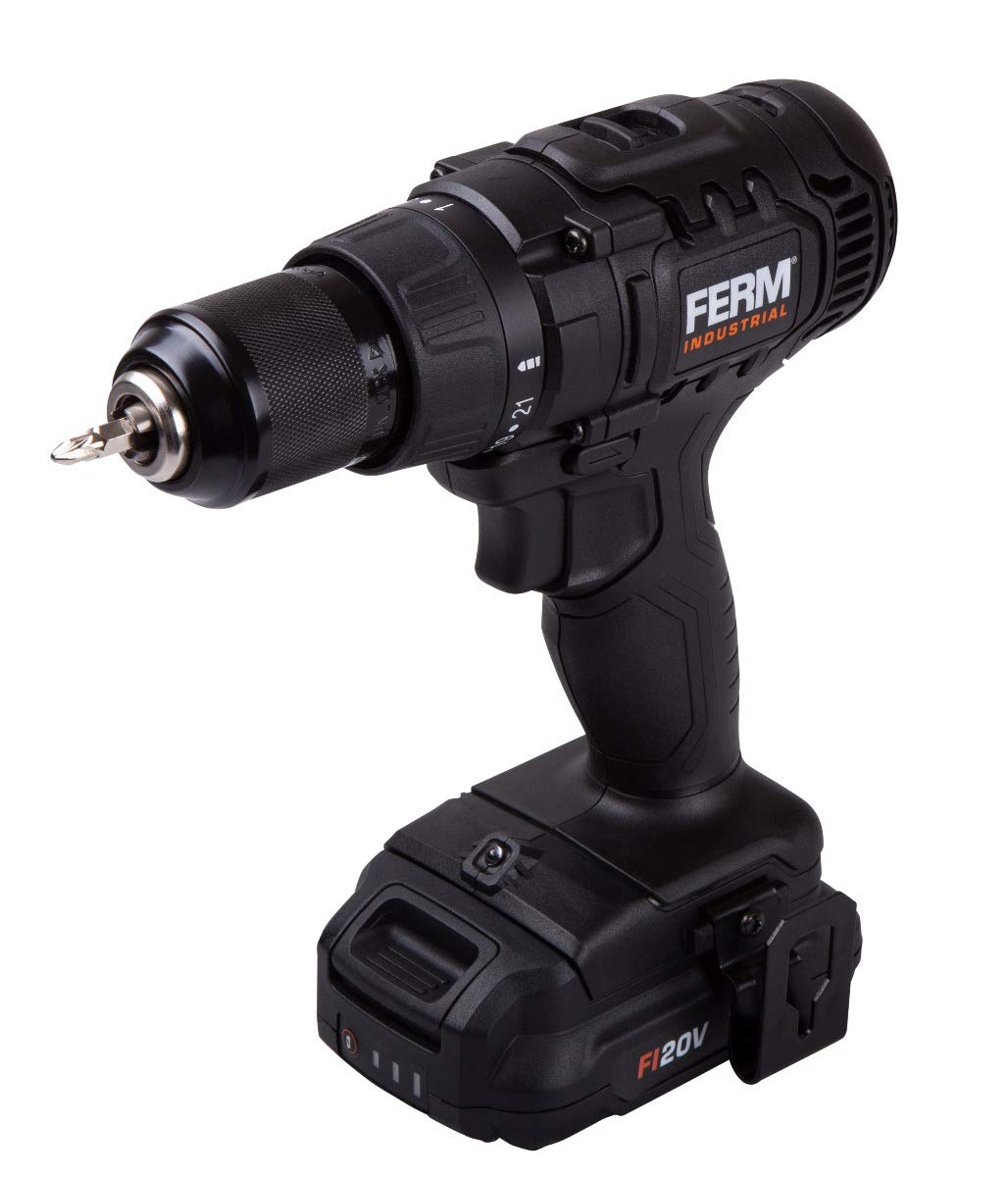 FERM FI20V trapano avvitatore batteria 2x2.0Ah 50Nm