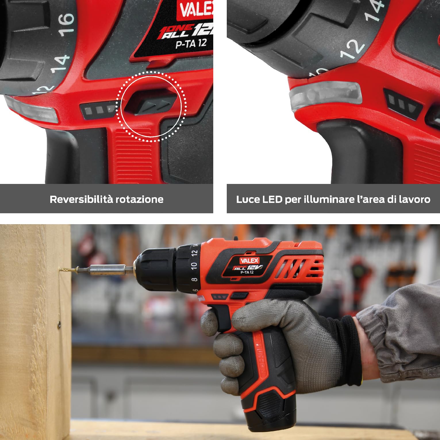 Valex OneAll Kit Trapano P-TA12+MU12 12V 2Ah