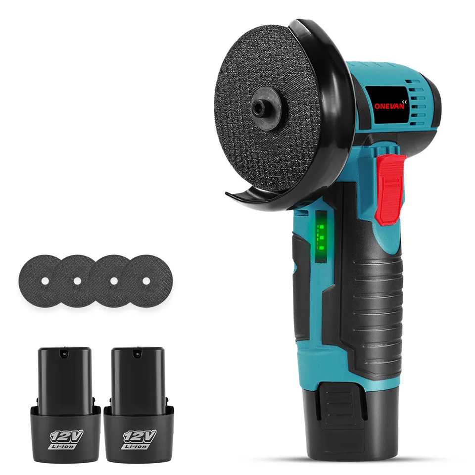 ONEVAN Mini Smerigliatrice Angolare 12V 78mm 4 Dischi