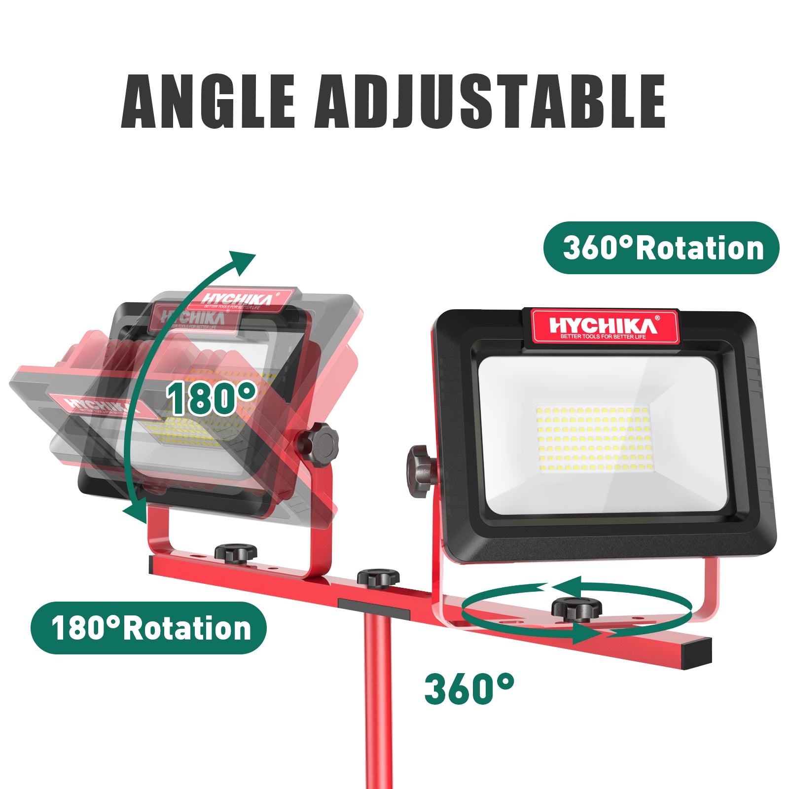 HYCHIKA Faro LED Cantiere Treppiede 2x60W 14000lm