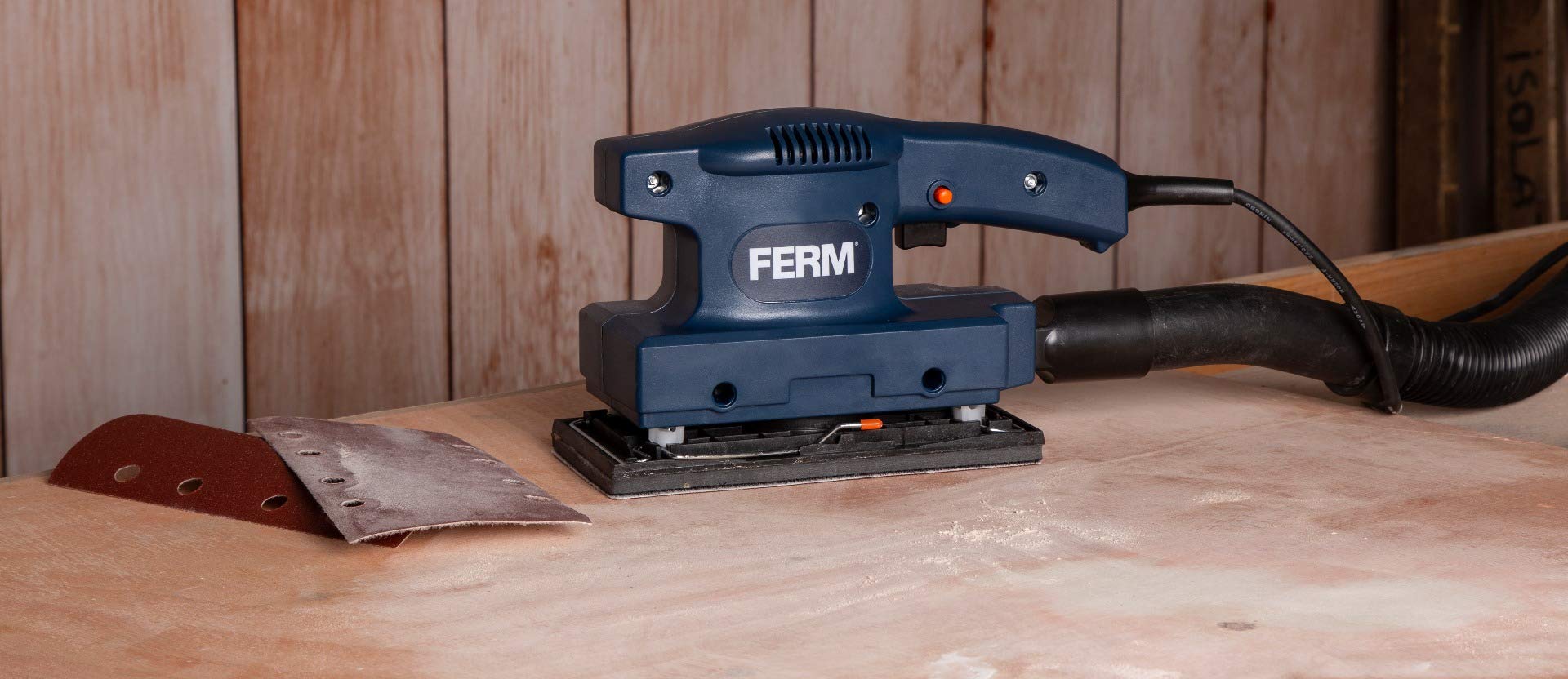 Ferm PSM1027 Levigatrice Orbitale 135 W 90x187 mm con G80