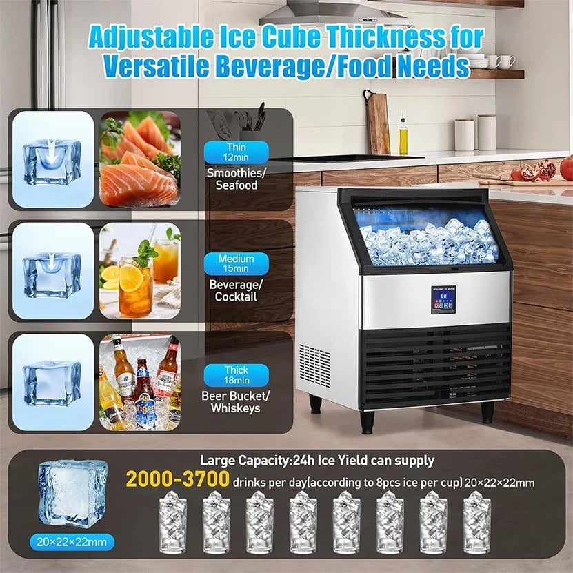 Sihao Ice Cream Maker macchina ghiaccio 120kg/24h