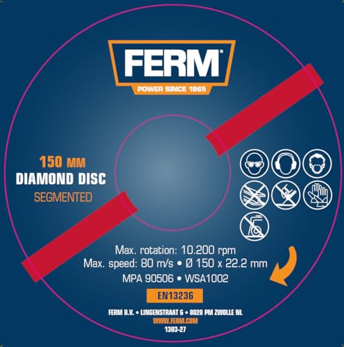 FERM WSA1002 lama diamantata 150mm 2 pezzi muro