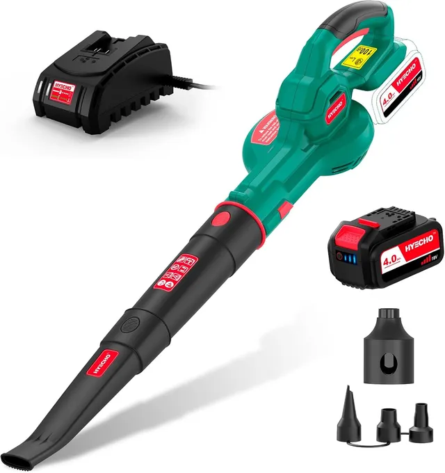 HYCHIKA soffiatore foglie batteria 18V 4.0Ah 223km/h