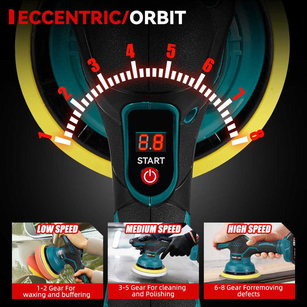 ONEVAN Automotive Tools Lucidatrice Orbitale 150mm 8 Velocità