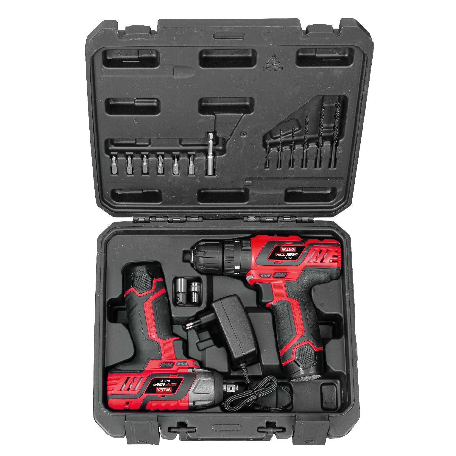 Valex OneAll Kit Trapano Avvitatore 12V 2x2Ah 100 Nm
