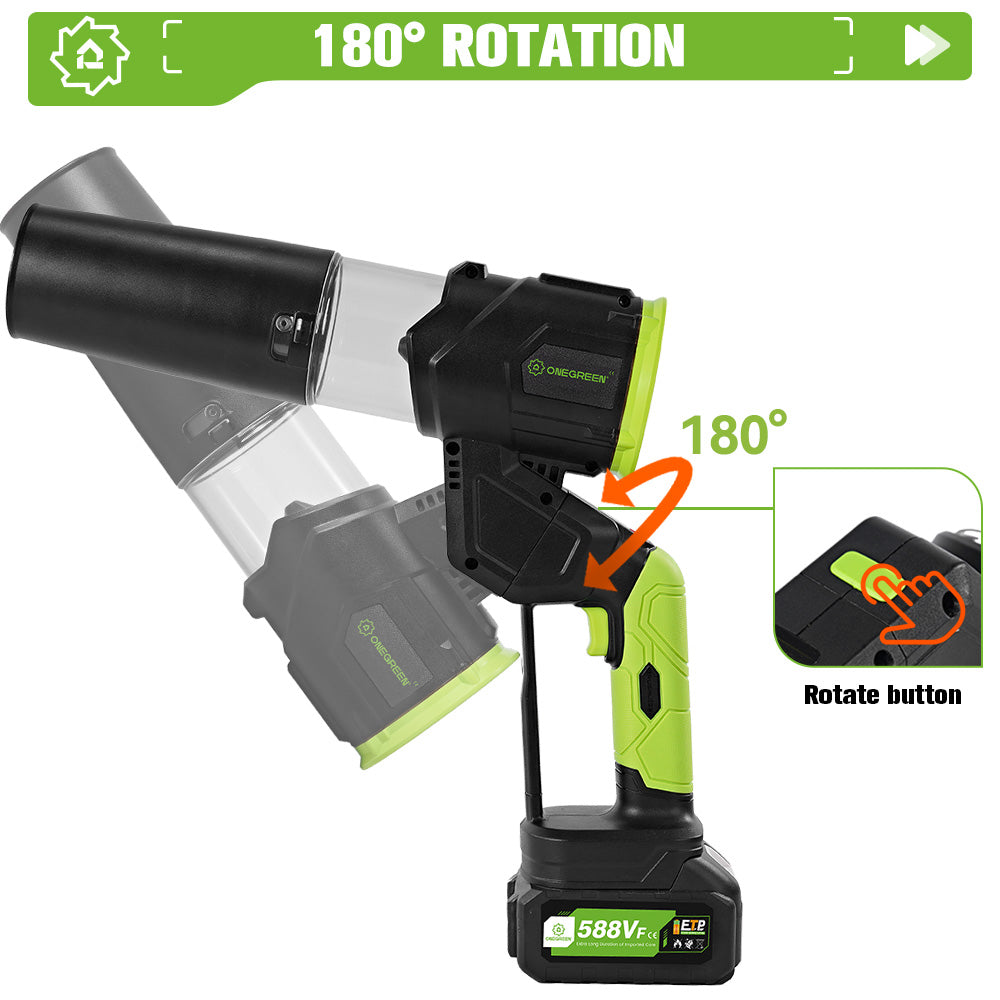 ONEVAN Garden Tools soffiatore turbo brushless 50 m/s 2 batterie