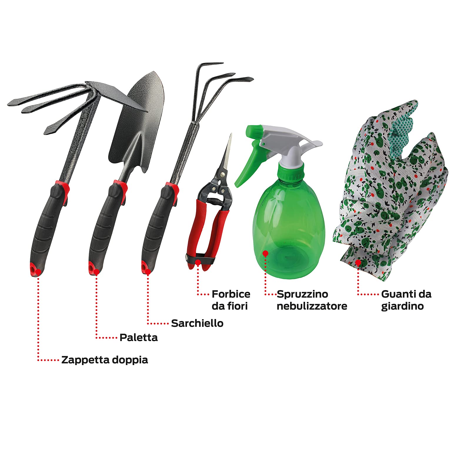 Valex Set Giardinaggio 6 Utensili con Sgabello Inginocchiatoio