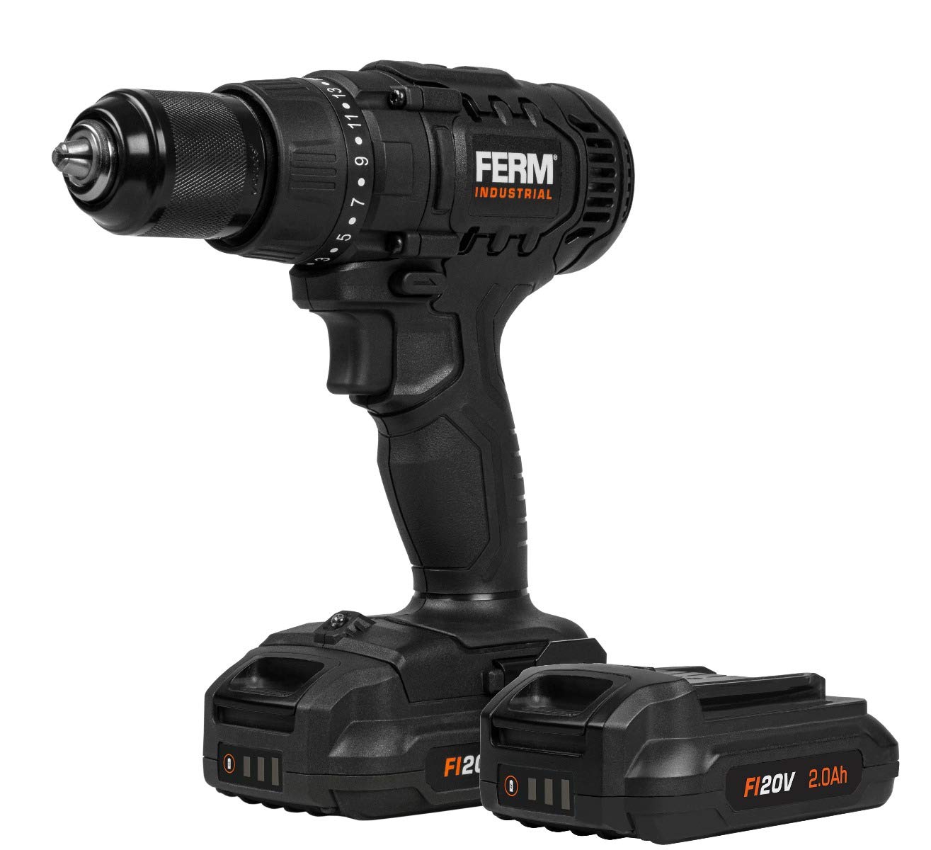 FERM FI20V trapano avvitatore batteria 2x2.0Ah 50Nm