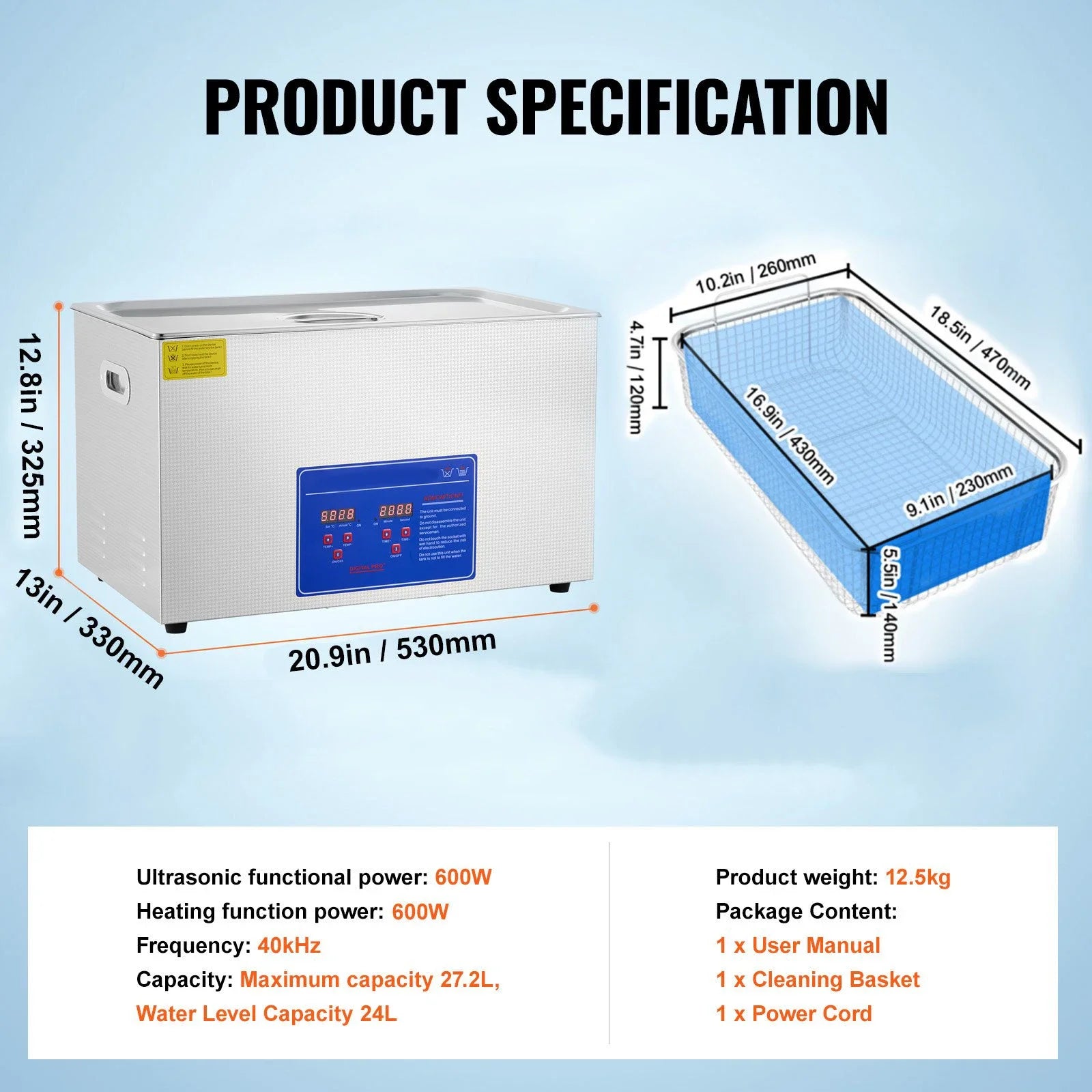 Sihao Ultrasonic Cleaners Pulitore Ultrasuoni 1.3L 40kHz Riscaldato