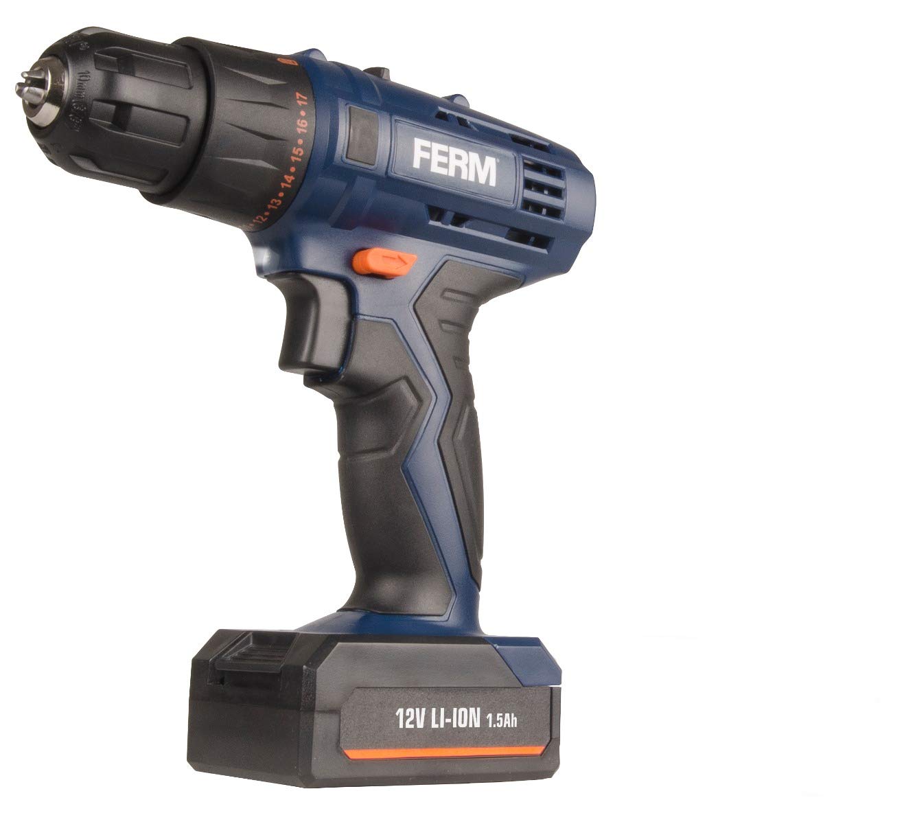 FERM Cordless drills trapano avvitatore 12V 1,5Ah 2 batterie LED