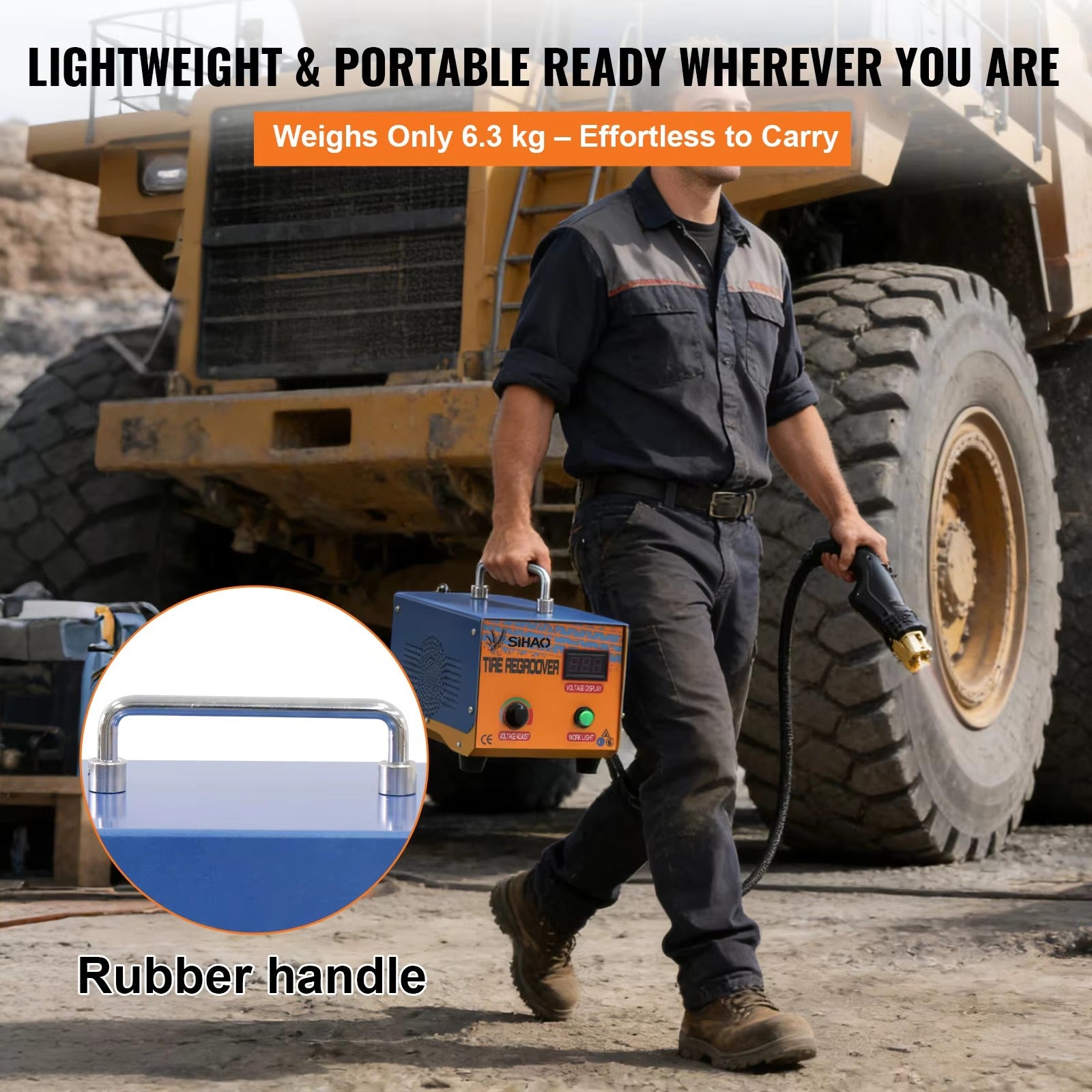 Sihao 1000W rigatrice gomme con display lame U/V angolo retto