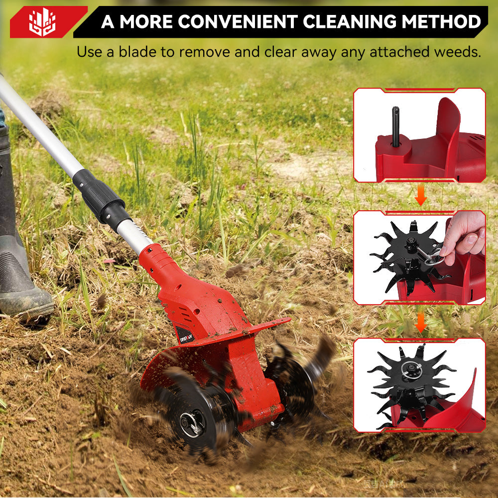 ONEVAN Garden Tools Motozappa a Batteria 500W 20cm Solo Corpo