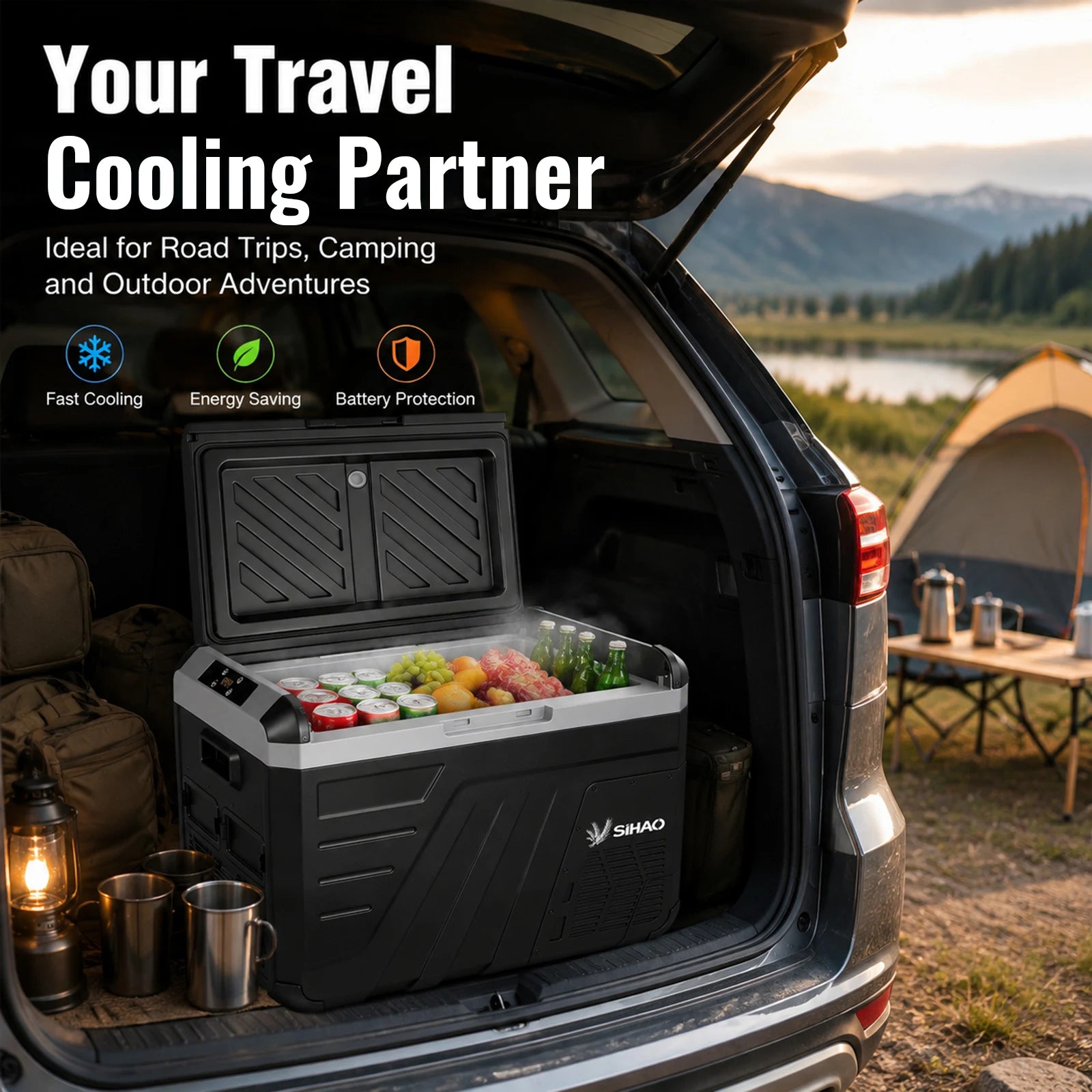 Sihao Car Fridge frigo auto 30L compressore 12V/24V