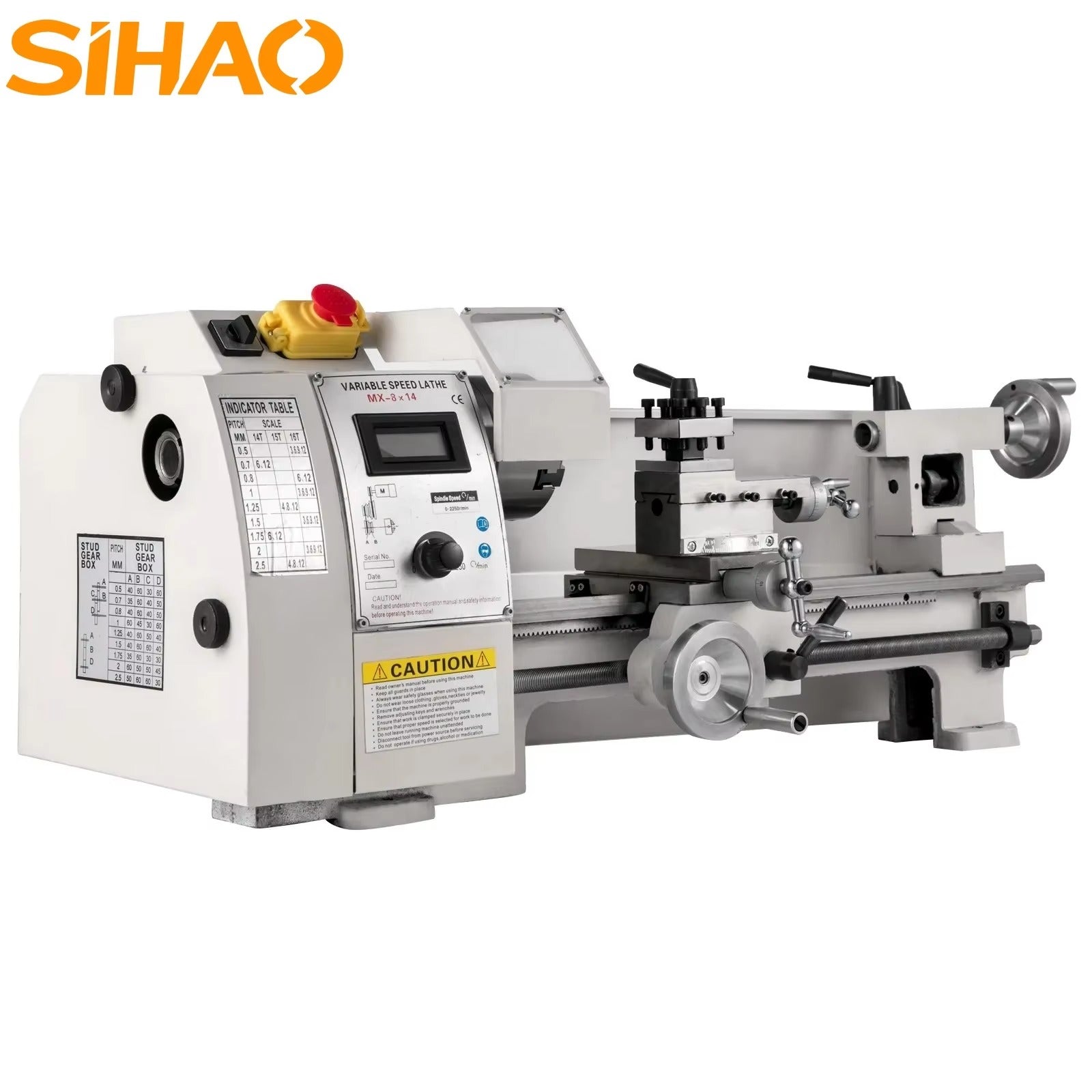 Sihao Lathe tornio metalli 750W 8" mandrino 21mm