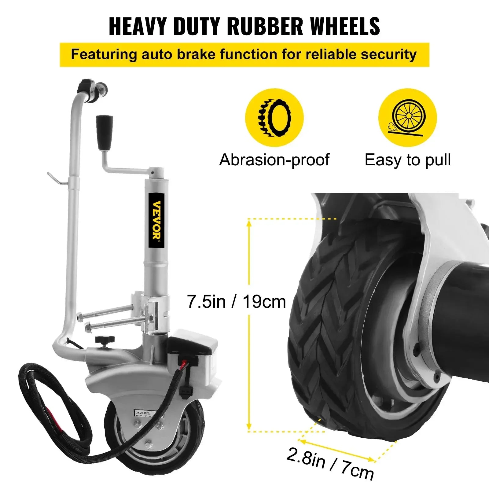 Sihao Automotive 12V 350W Ruota Jockey Grigia 2270 kg