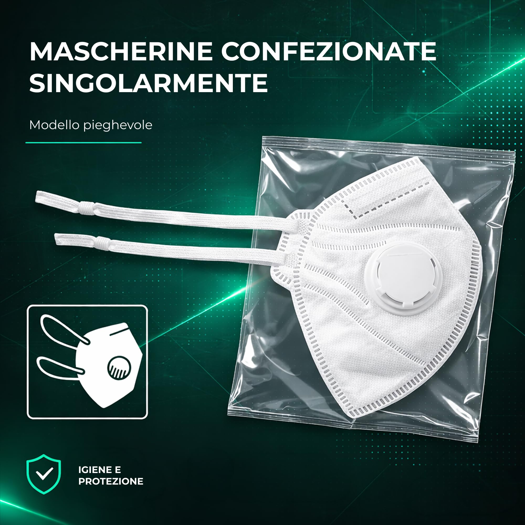 Ventux FFP2 con valvola mascherina monouso 15 pezzi