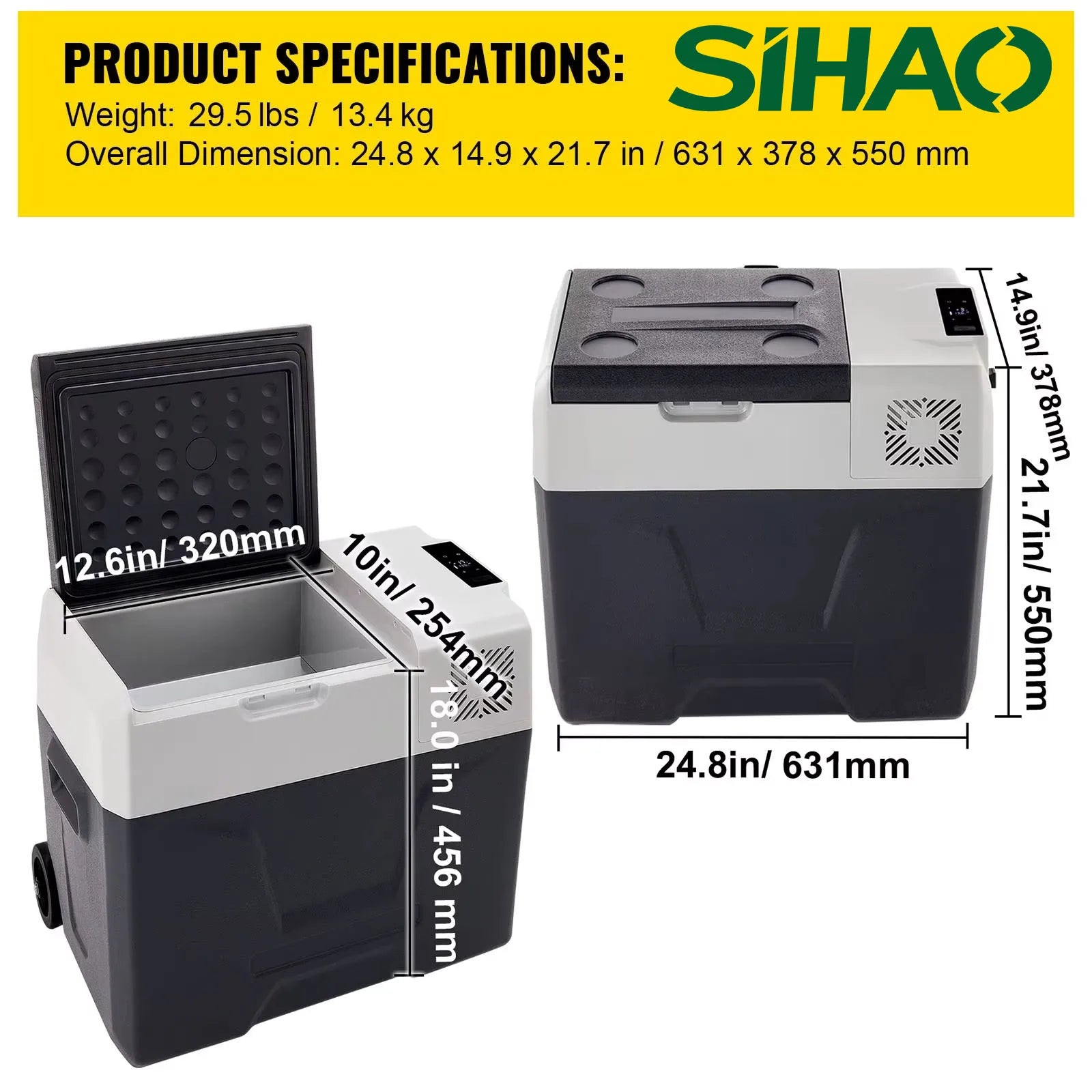 Sihao Car Fridge Frigo Portatile Auto 50L 12/24V