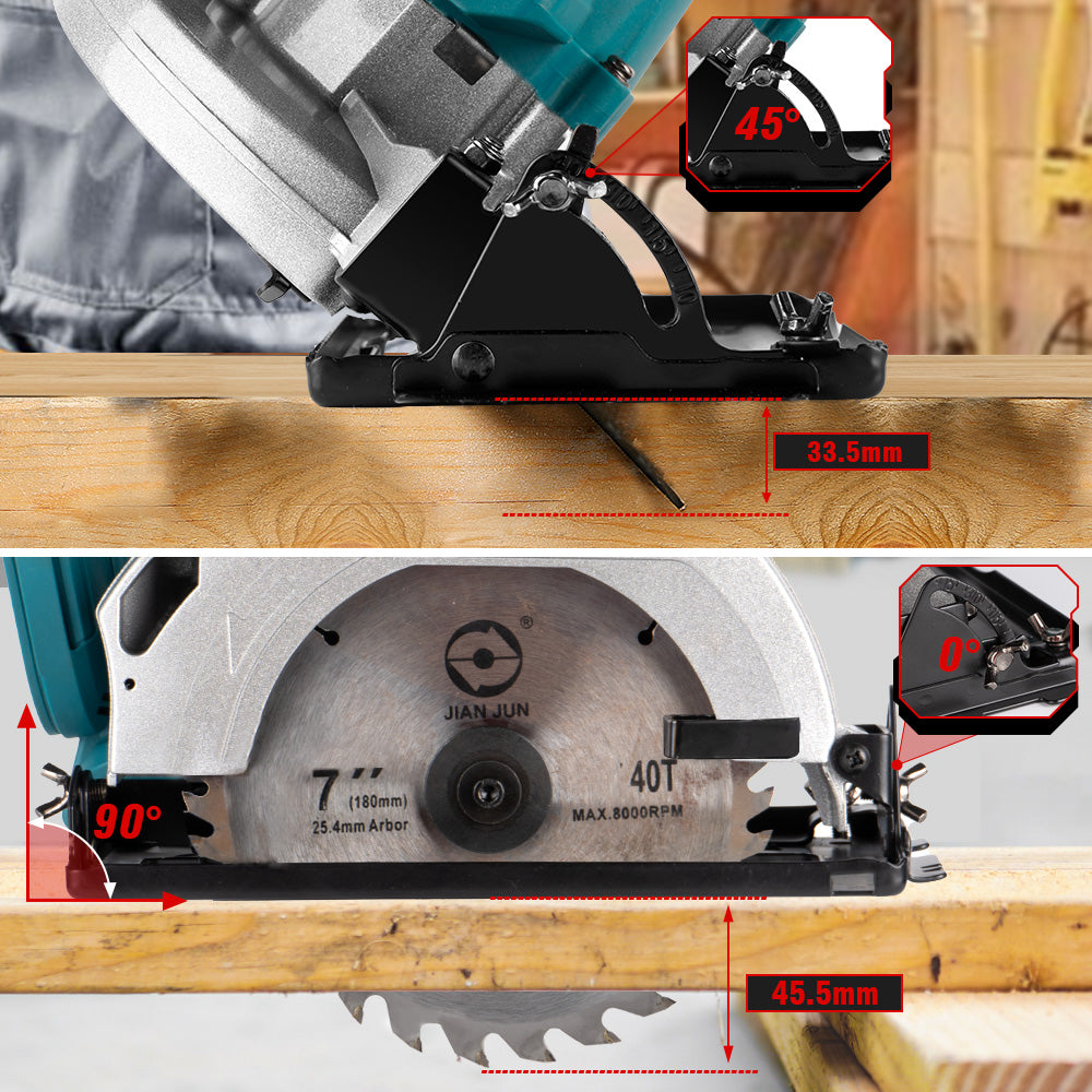 ONEVAN Woodworking Tools Sega Circolare 180mm Brushless solo corpo