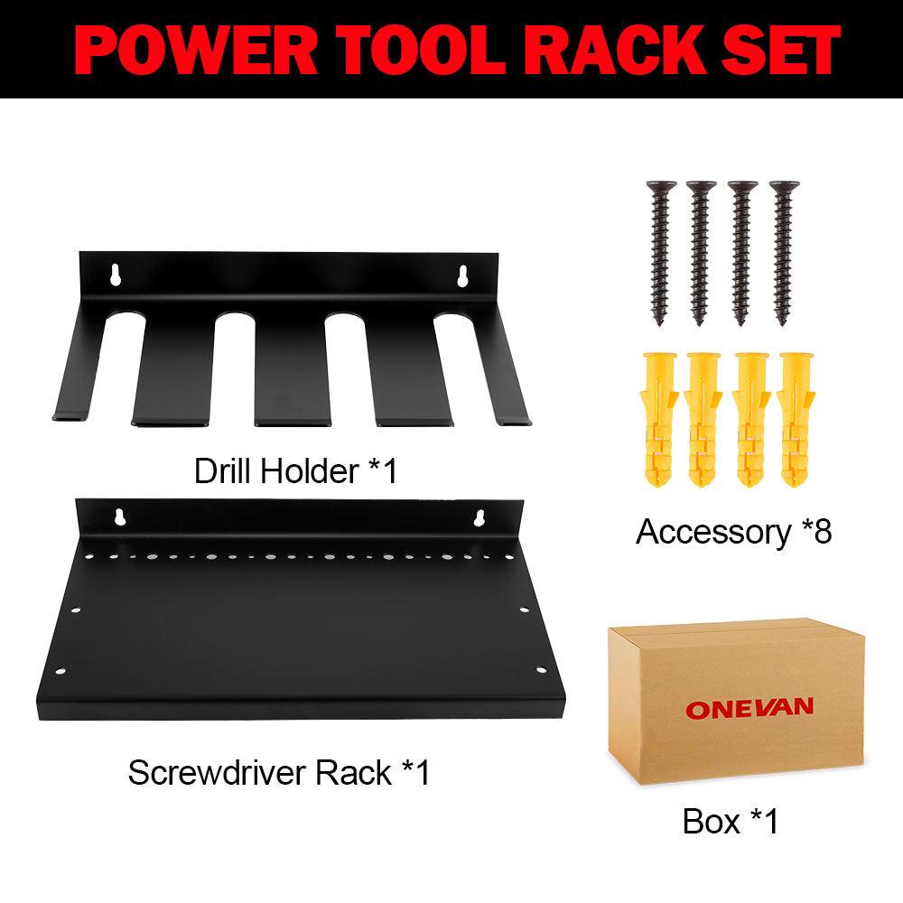 ONEVAN Storage Tools portautensili parete 42x28cm ferro nero