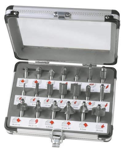 FERM PRA1008 set frese legno 20 pezzi gambo 8 mm metallo duro