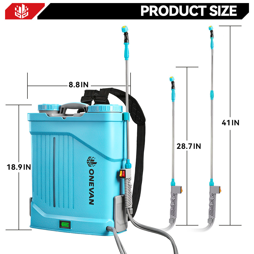 ONEVAN Garden Tools Irroratrice a Spalla 20L a Batteria 21V Miscelatore