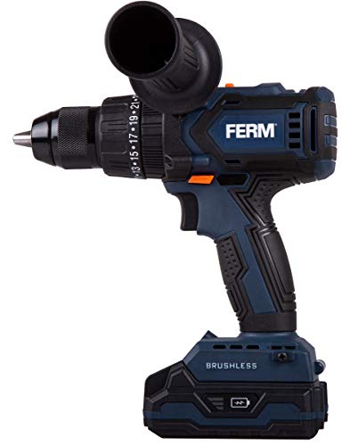 FERM Trapano a percussione 20V brushless 46Nm 2 batterie