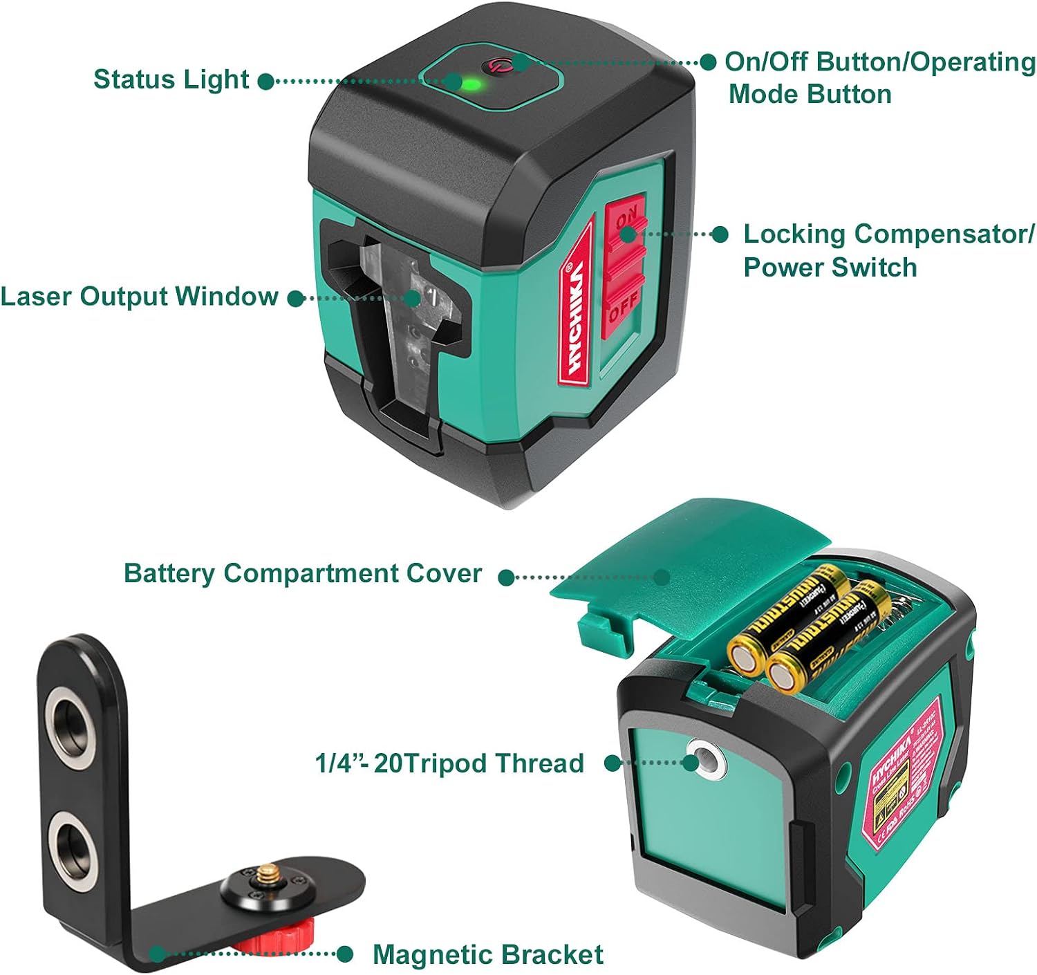 HYCHIKA livello laser verde autolivellante 45m croce