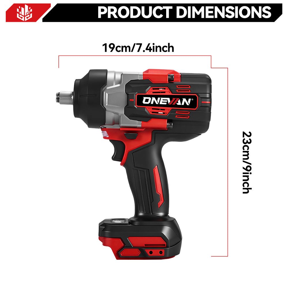 ONEVAN Automotive Tools Chiave Impulsi 1/2" 2800N·m Rossa