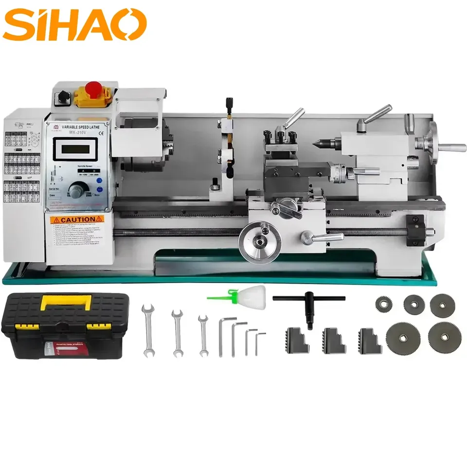 Sihao Lathe Mini tornio metalli 220x600 mm 1100W 3 griffe