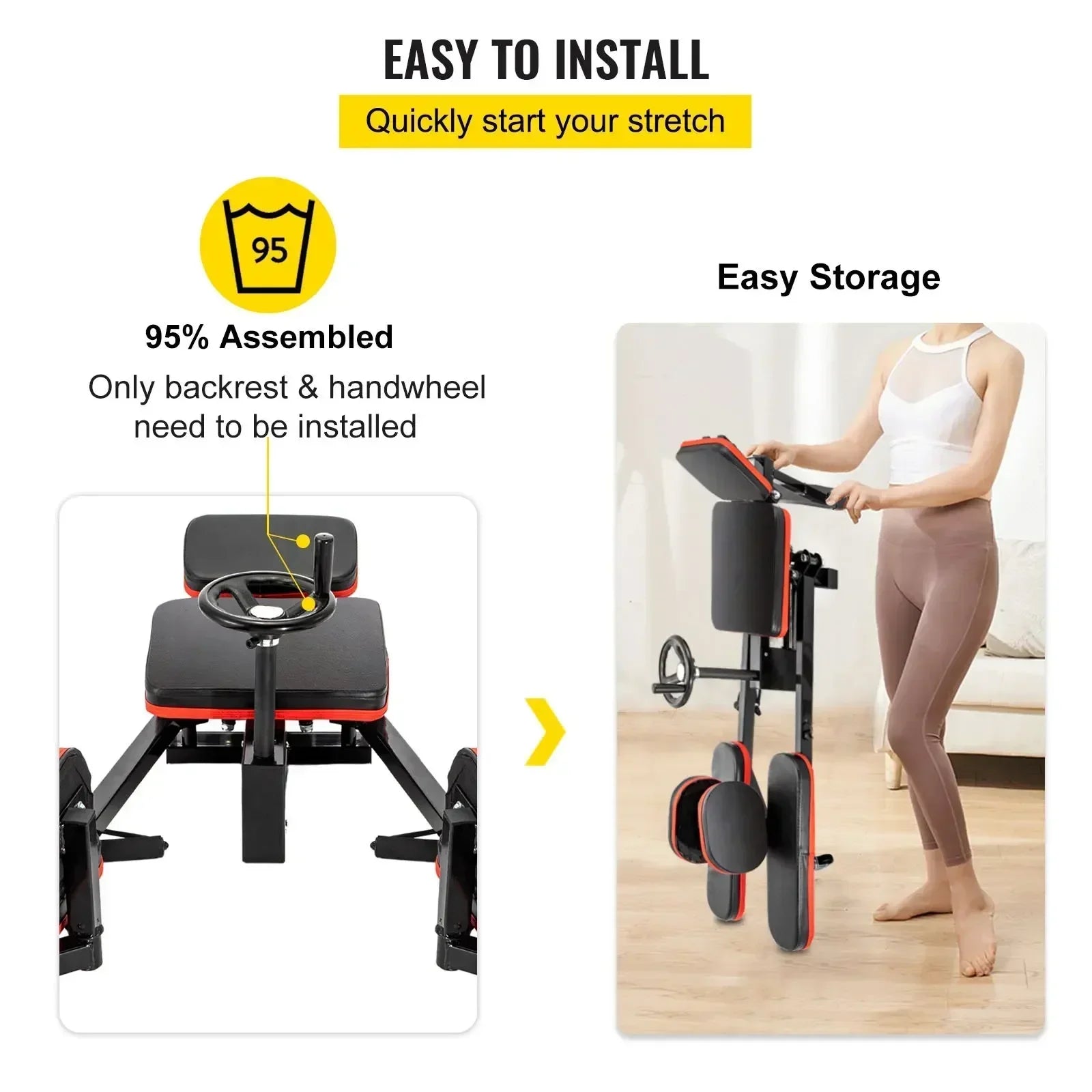 Sihao Tools Leg Stretcher 180° trainer gambe acciaio HRRK 75